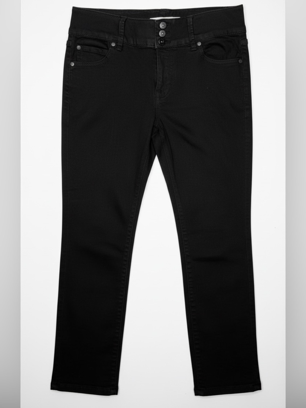 Torrid Jegging Crop Three Button Sz 10 Black Stretch 23” Cropped Capri | EUC